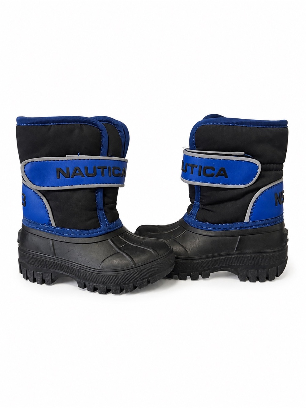 Nautica Kids Black and Blue Insulated Snow Boots